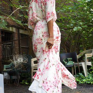 Long flowing floral wrap dress - If By Sea